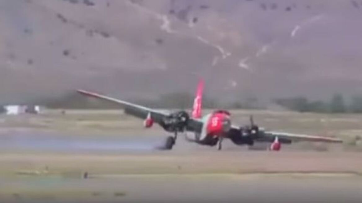 Βίντεο: Απίστευτη προσγείωση αεροπλάνου με ένα μόνον τροχό!