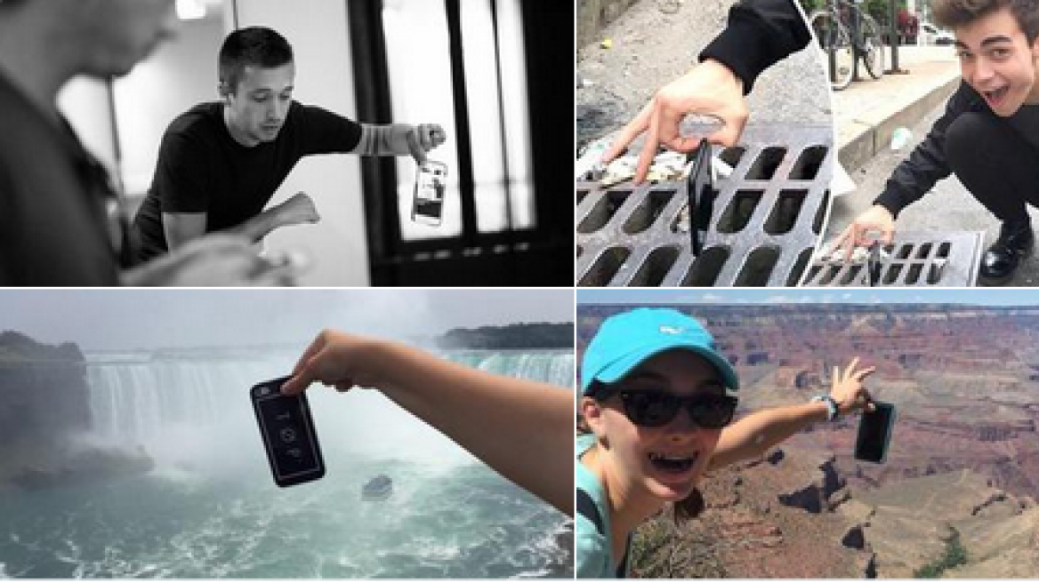 See smart phones and stupid people in crazy phone pinching trend (pics + vids)