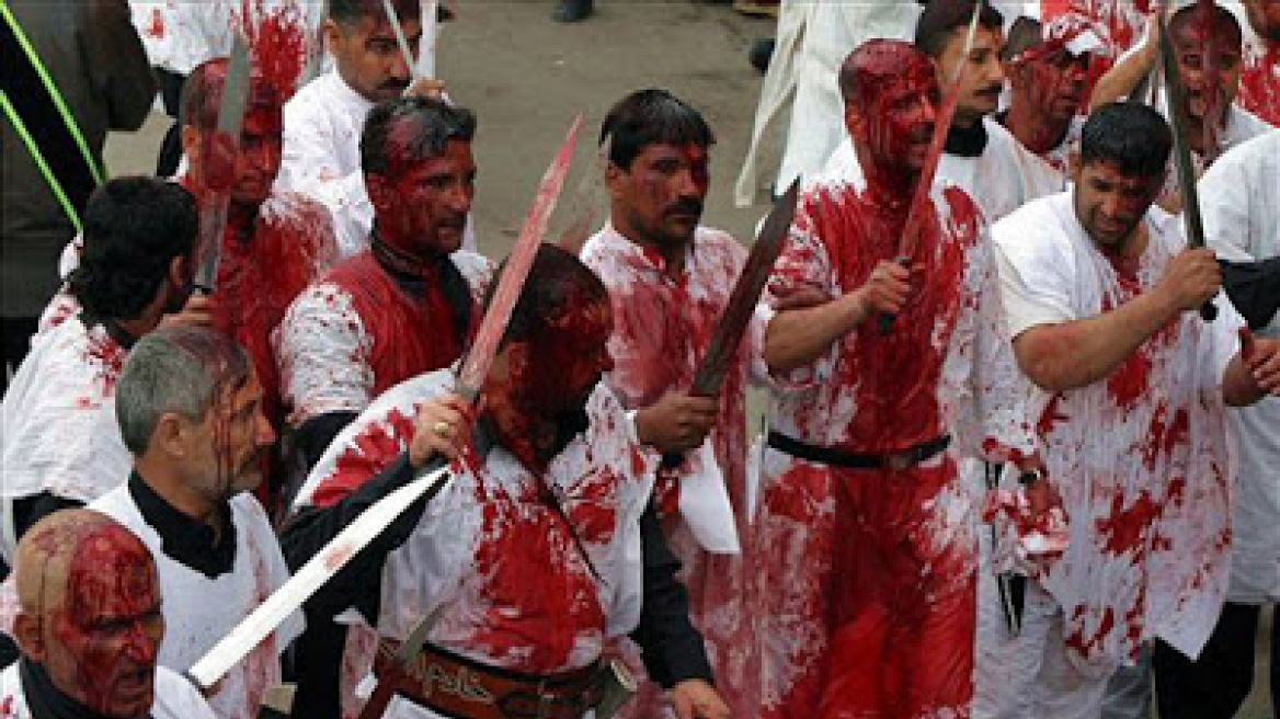 Unbelievable! Muslims slash selves in Greece in the name of Allah (warning: blood-filled video)