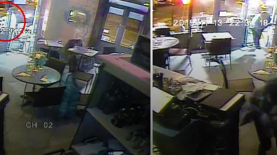 Shocking video:  New CCTV footage shows shooting spree at French diner, woman's lucky escape
