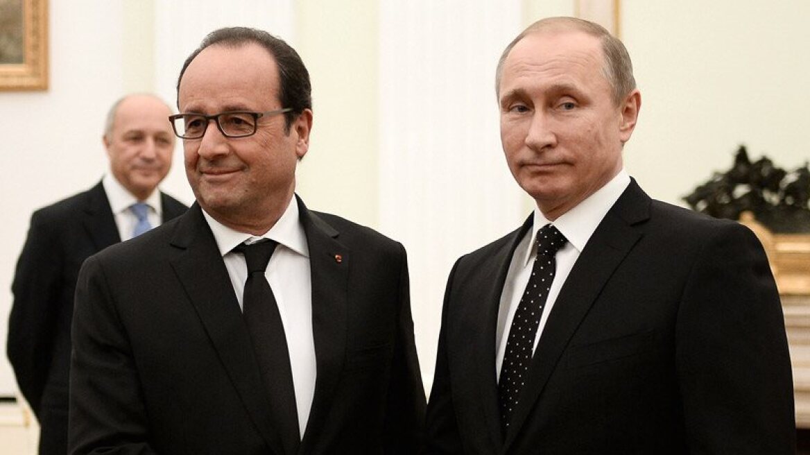 Hollande courts Putin for 'grand coalition' against ISIS