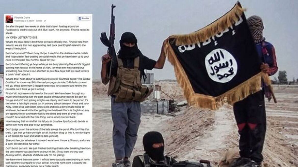 Irishman's hilarious open letter to ISIS after he finds out Ireland is on their hit list!