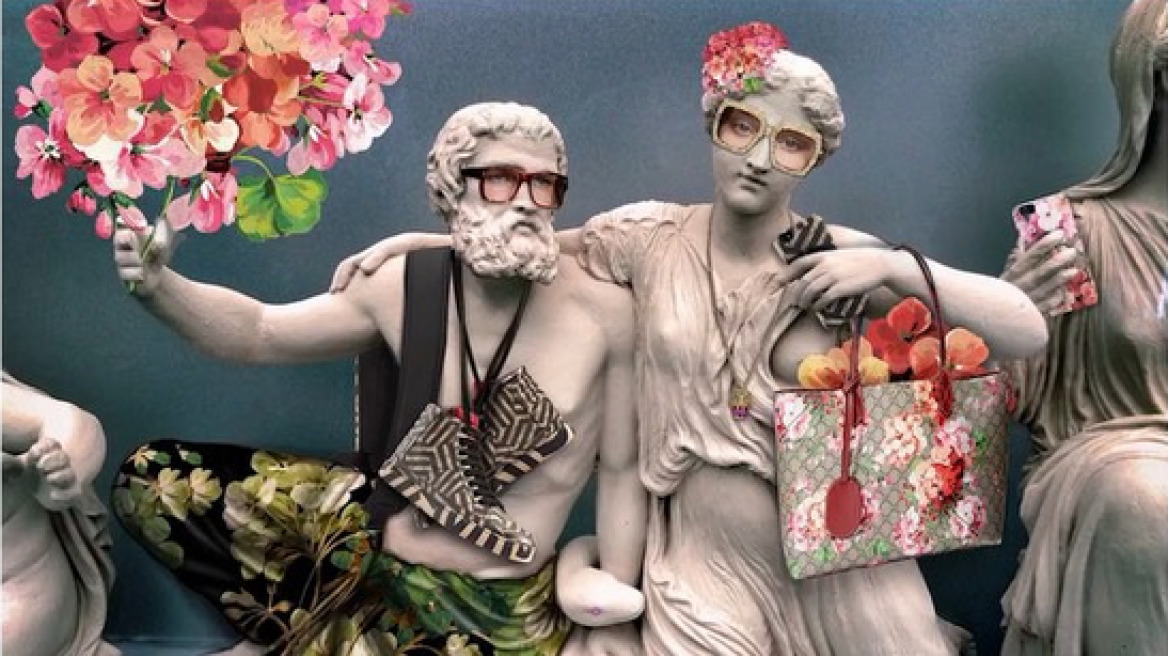 Η Gucci «έντυσε» τα Γλυπτά του Παρθενώνα με τσάντες, λουλούδια και σορτς!