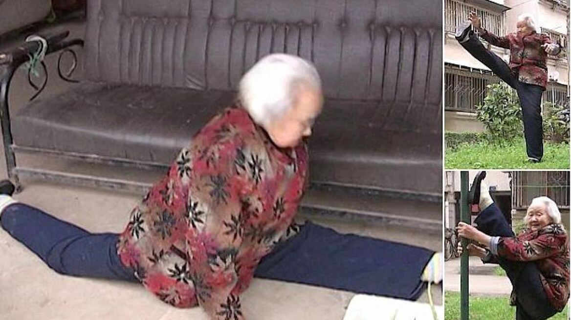 Βίντεο: Απίστευτη «κουνγκ φου γιαγιά» κάνει σπαγγάτο στα... 90 της!