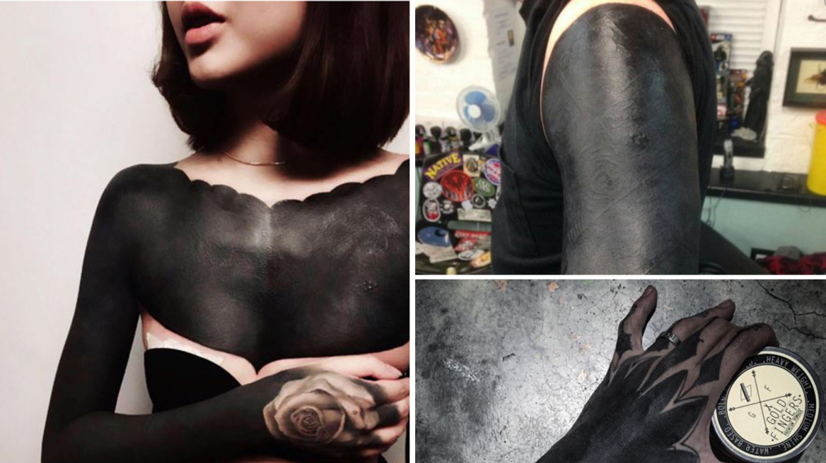 The new tattoo trend is called "blackout tattoos" (pics)