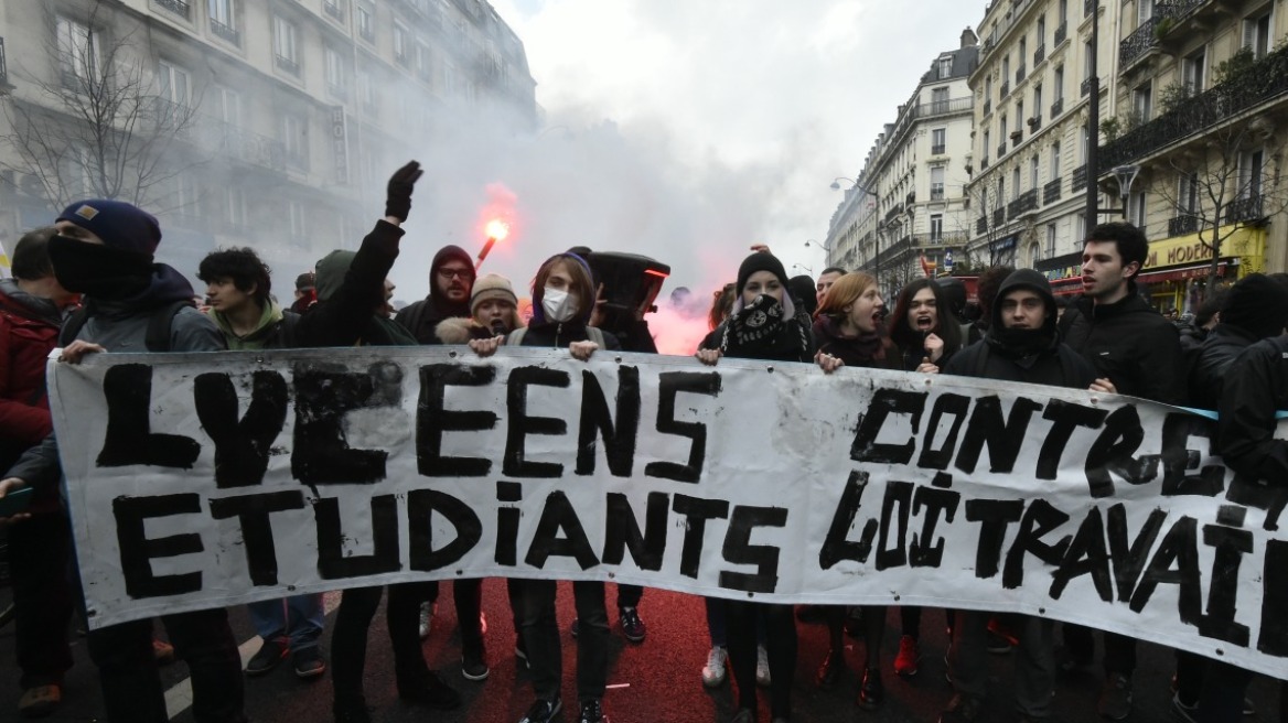 Γαλλική νεολαία εναντίον εργατικής μεταρρύθμισης
