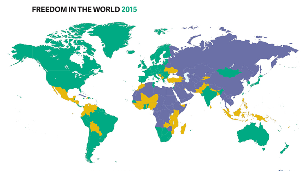 Δείτε τις χώρες με τις περισσότερες και τις λιγότερες ελευθερίες στον πλανήτη