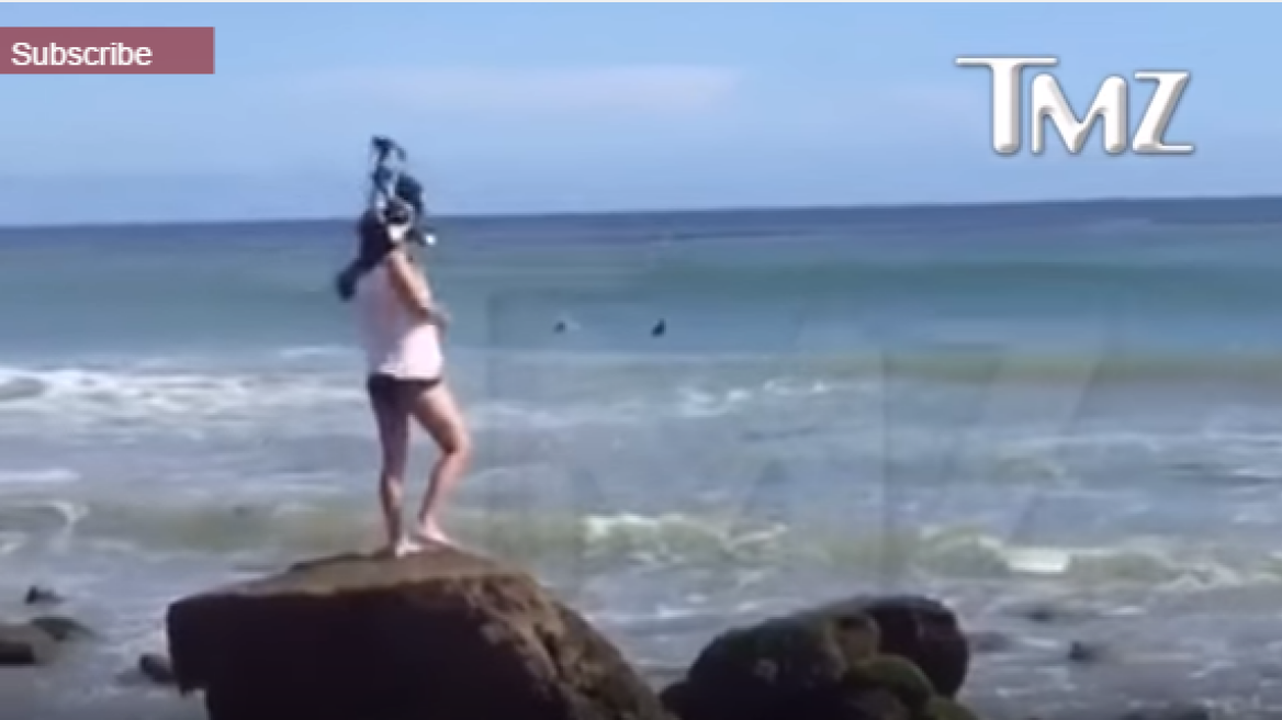 Model photo-shoot drone fail (video)