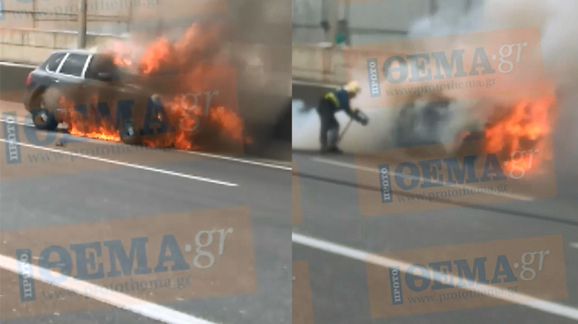 Βίντεο - ντοκουμέντο: Η στιγμή που η Porsche του Μαυρίκου τυλίγεται στις φλόγες