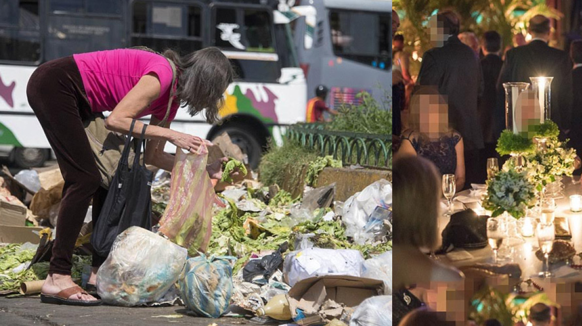Venezuela: Super-rich Socialists drink champagne, while people turn to trash for food (pics+vid)