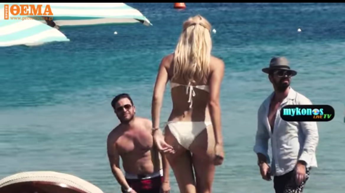 Busty blonde from blood donation ad in Mykonos (videos)