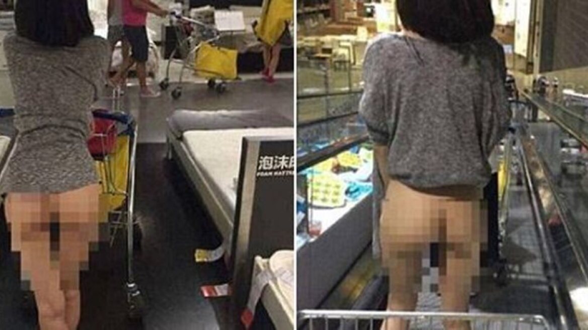 Naked woman in IKEA stores in China (photos)