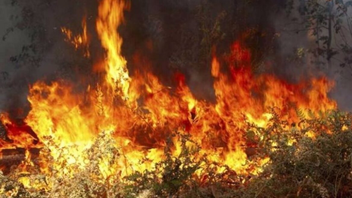 Wildfire raging on Leros