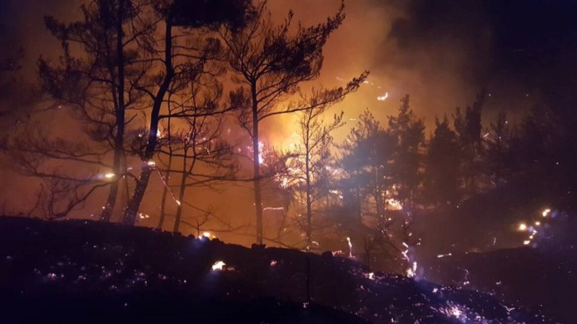 Ιεράπετρα: Ανεξέλεγκτη η φωτιά στο δάσος - Στρατός και ελικόπτερα στο Σελάκανο