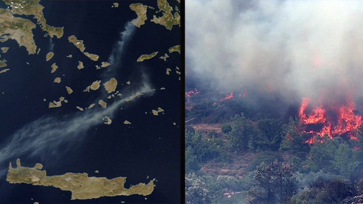 Νύχτα αγωνίας στη Χίο - Εικόνες καταστροφής από τη φωτιά