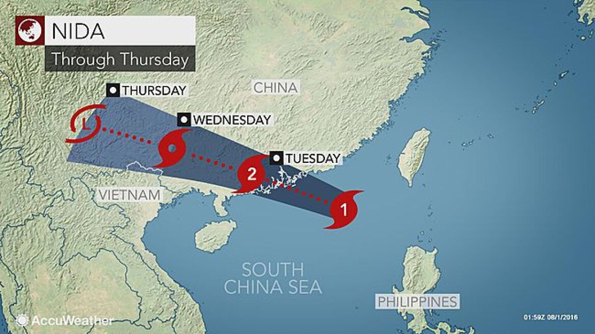 Κίνα: Έκτακτα μέτρα για τον τυφώνα «Nida»