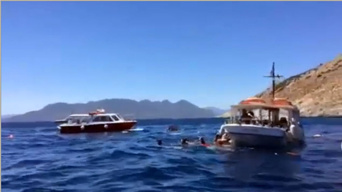 Βίντεο-ντοκουμέντο λίγα λεπτά μετά τη σύγκρουση των σκαφών στην Αίγινα