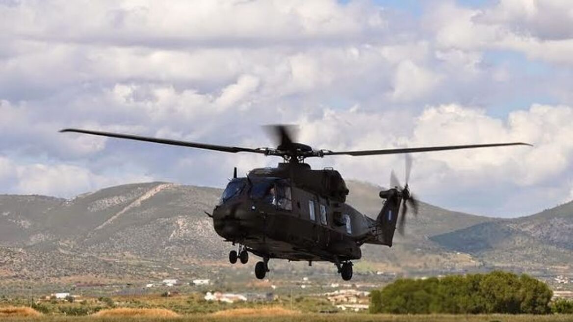 Αεροδιακομιδή τραυματία από τη Σκιάθο στο Βόλο με ελικόπτερο της πολεμικής αεροπορίας