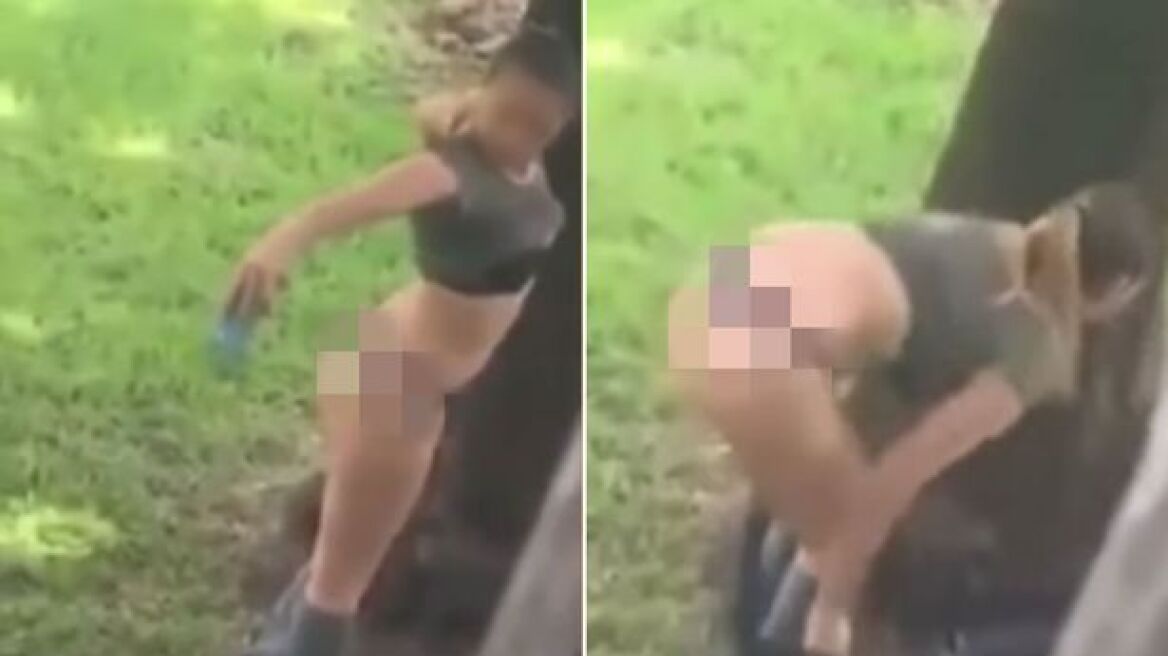 Βίντεο: Την έπιασαν στα πράσα να βγάζει selfie τον... πισινό της σε δημόσιο πάρκο