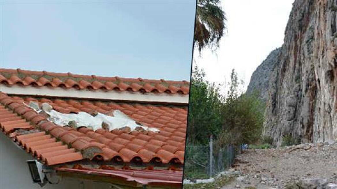 Μεσολόγγι: Έπεσε βράχος πάνω σε σπίτι 