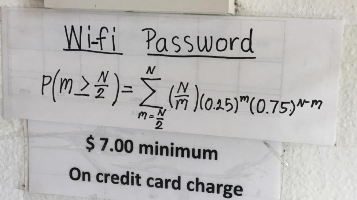 Θες τον κωδικό του wi-fi; Λύσε την εξίσωση!