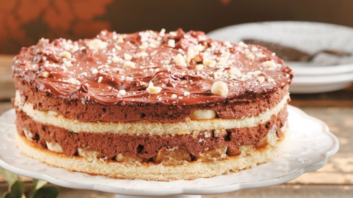Quick chocolate – banana sponge cake