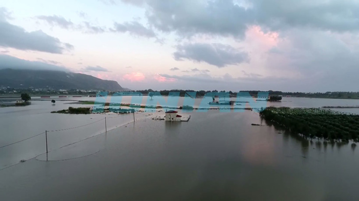 Απίστευτο βίντεο: «Ξαναδημιουργήθηκε» η λίμνη Μακρή στη Ζάκυνθο λόγω των πλημμυρών