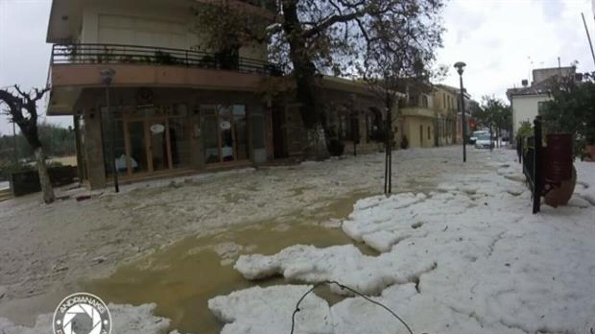 Βίντεο: Παγωμένο ποτάμι από χαλάζι σε χωριό της Κρήτης!