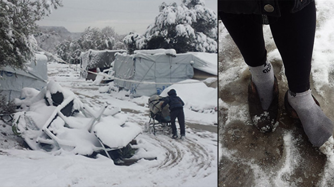 Μέσα στα χιόνια άφησε τους πρόσφυγες ο Μουζάλας