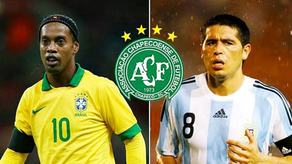 Retired soccer legends Ronaldinho, Riquelme offer to play for Brazil’s plane crash team Chapecoense