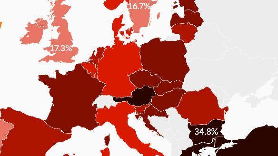 Αυτός είναι ο χάρτης των καπνιστών - Τι ποσοστό θεριακλήδων έχει η Ελλάδα; 