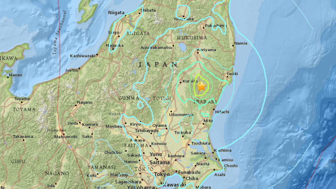 Σεισμός 6,2 Ρίχτερ βόρεια του Τόκιο