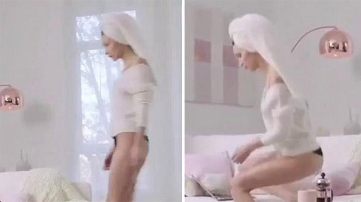Bella Hadid: Μόνο με μια πετσέτα στα μαλλιά και ένα πουλόβερ 