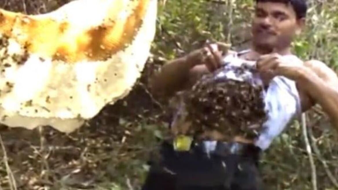 Απίστευτο: Έβαλε εκατοντάδες μέλισσες κάτω από τη φανέλα του για να δείξει ότι έχει... αυτοέλεγχο