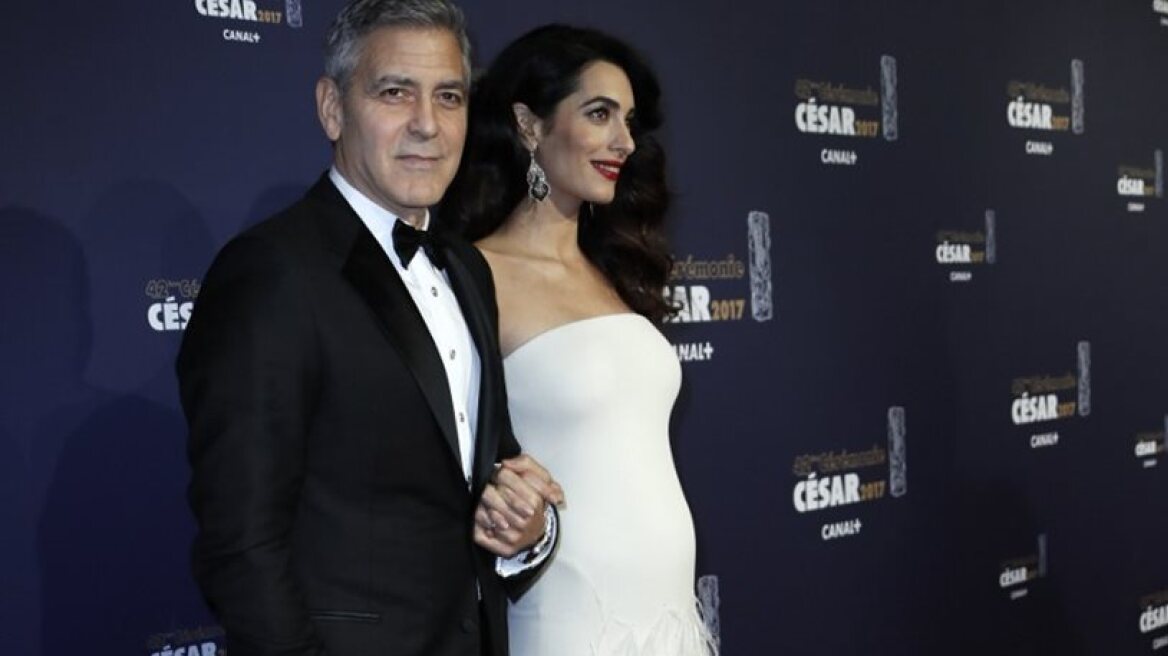 Pregnant Amal steals spotlight from Clooney (photos-video)