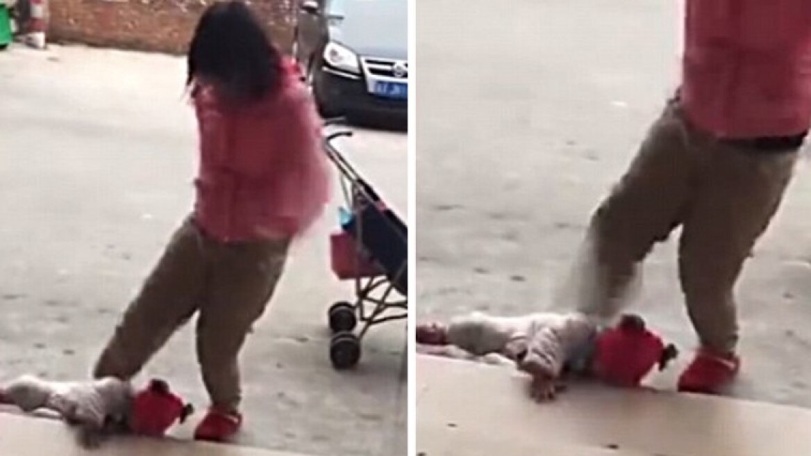 Βίντεο-σοκ: Μητέρα κλωτσά με δύναμη το μωρό της επειδή κλαίει!