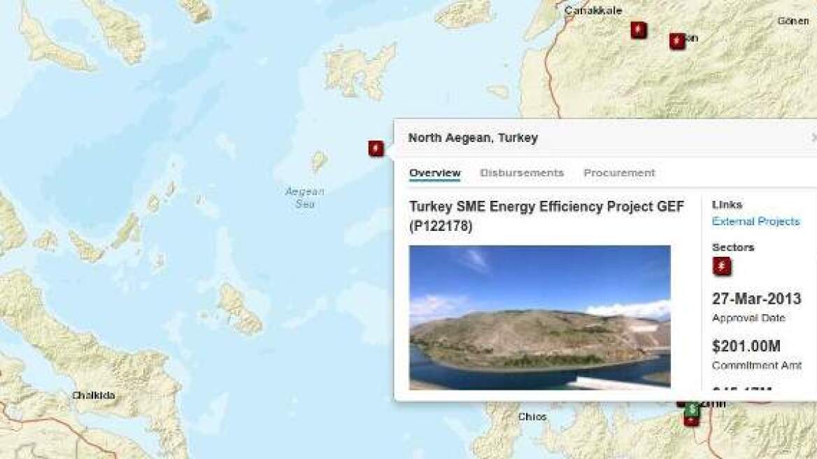 World Bank map depicts Northern Aegean as Turkey