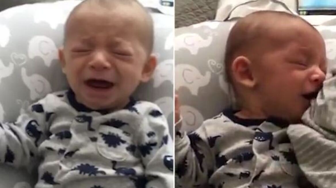 Βίντεο: Γκρινιάρικο μωράκι ηρεμεί στο λεπτό όταν μυρίζει ρούχο της μαμάς του