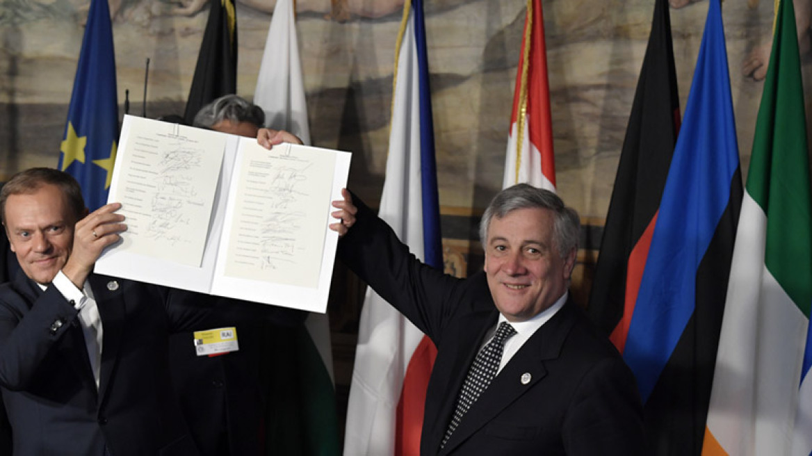 Επετειακή Σύνοδος Κορυφής της ΕE: Οι «27» υπέγραψαν τη Διακήρυξη της Ρώμης