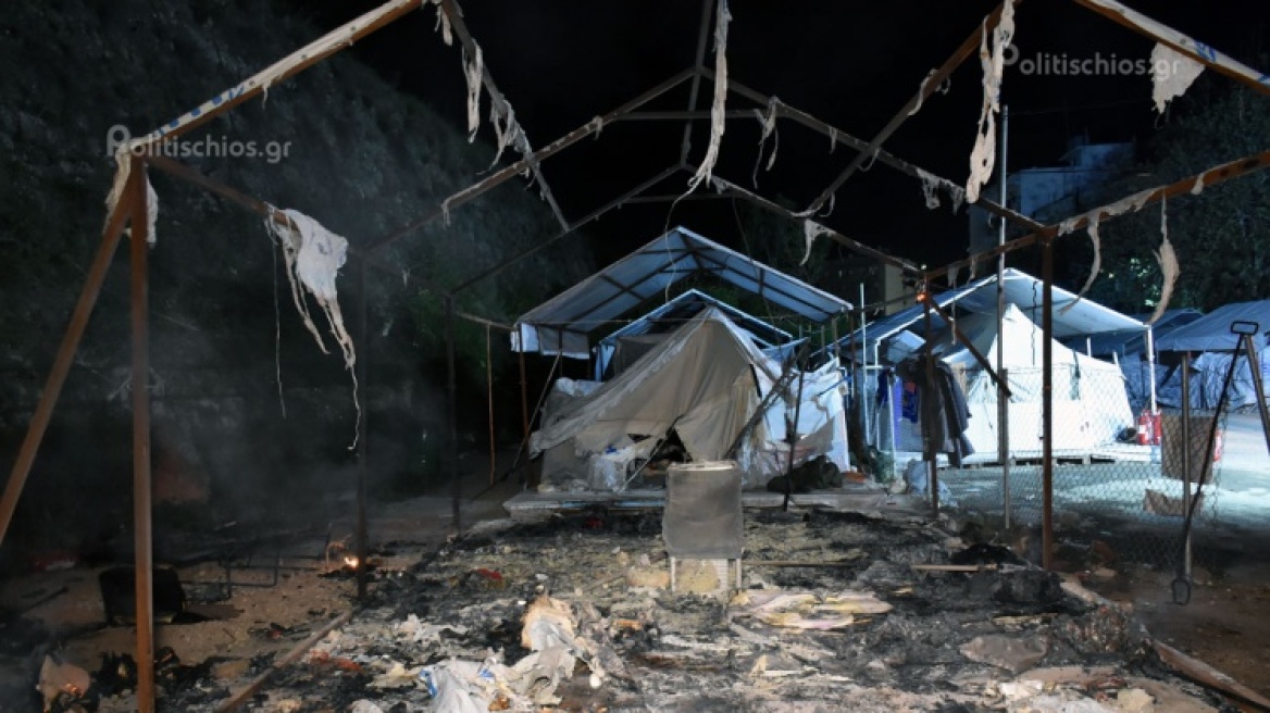 Χίος: Φωτιά σε σκηνή στον καταυλισμό προσφύγων της Σούδας