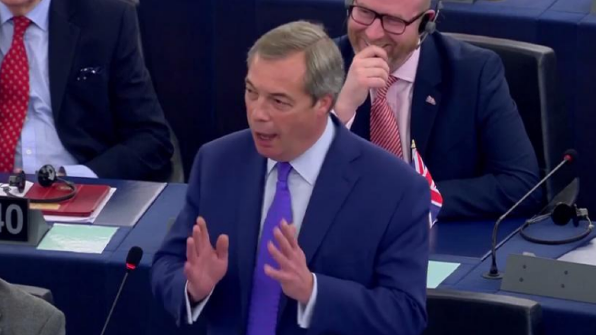 Nigel Farage jeered in European Parliament after accusing EU of ‘behaving like the mafia’ over Brexit (VIDEO)