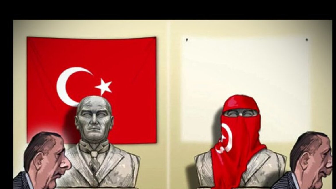 Συγκλονιστικό σκίτσο για τον Ερντογάν: Από τον Ατατούρκ στον... Δικτατούρκ  