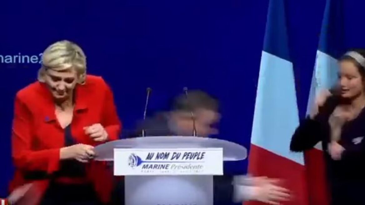 “Femen” activist storms Marine Le Pen’s speech (video)