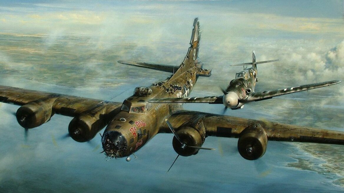 WWII German Ace stumbled across a crippled B-17 and escorted it home