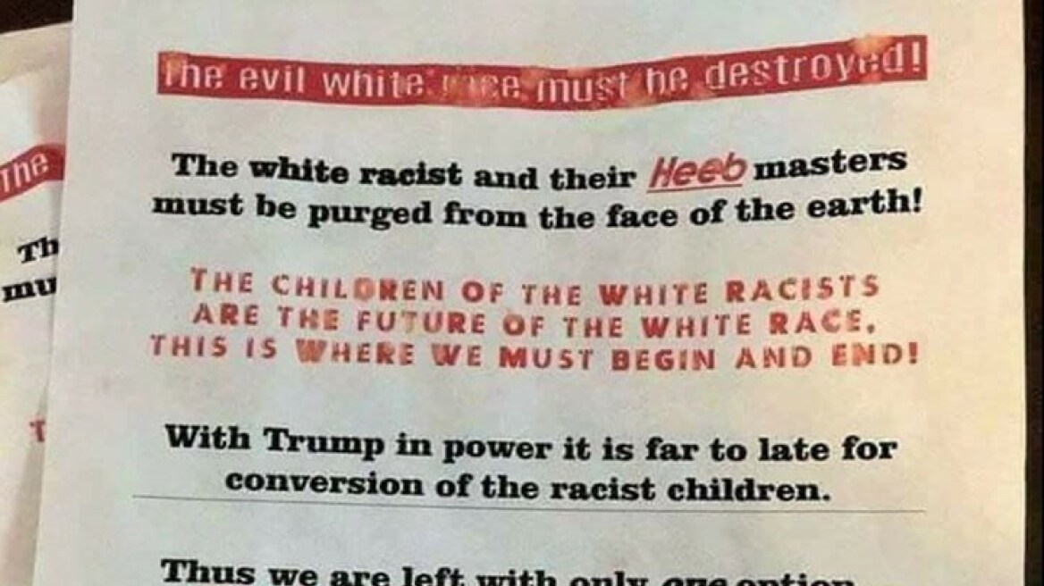 Disturbing! ANTIFA pamphlet calls for the “purge of white race”! (PHOTO)