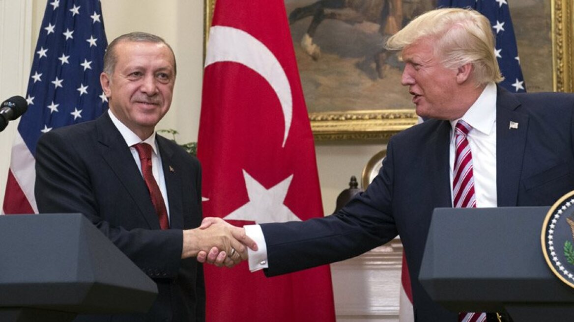 US President Trump meets Turkish President Erdogan amid protests outside the White House (photos)