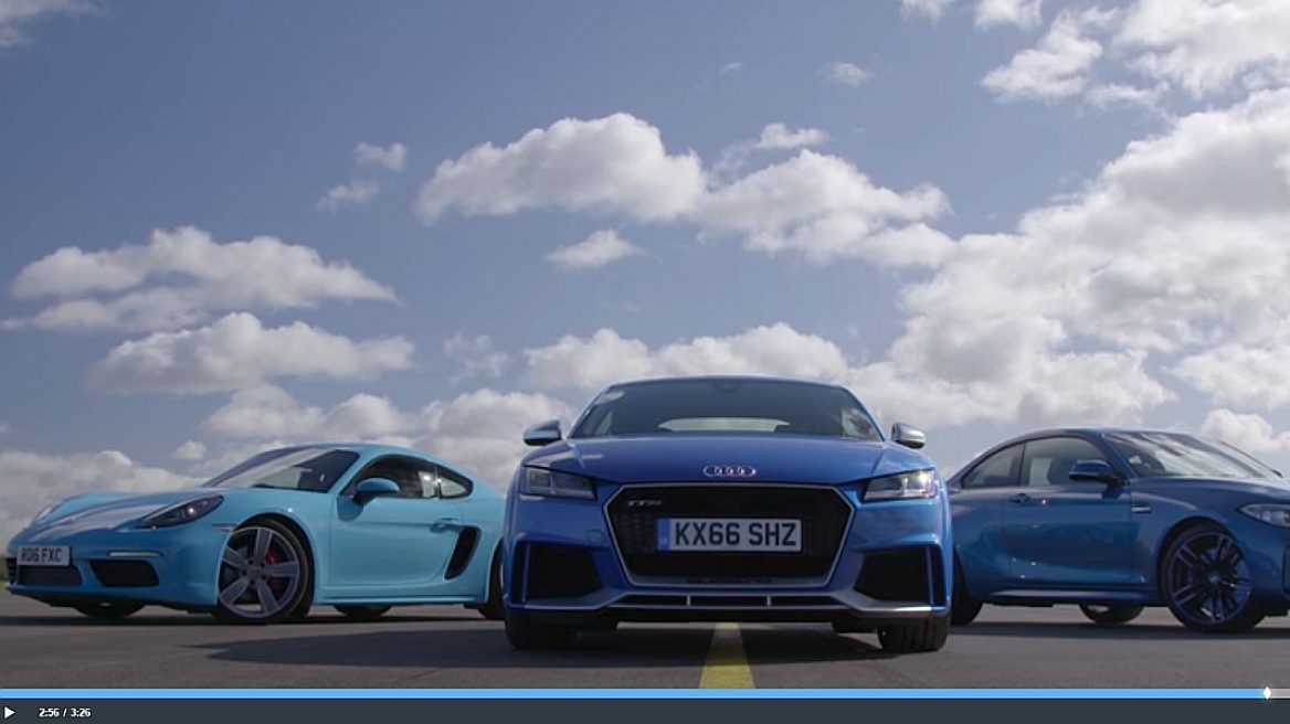 VIDEO: Audi TT RS vs BMW M2 vs Porsche Cayman S - Ποιο νίκησε;