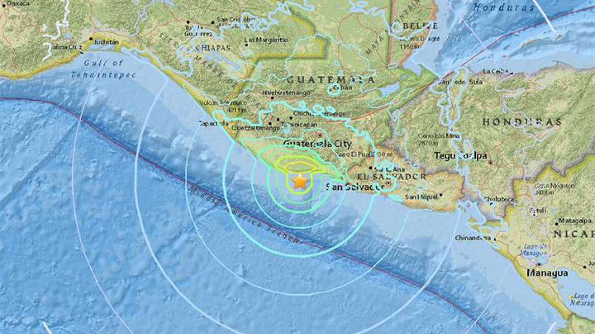Σεισμός 6,8 Ρίχτερ στις ακτές της Γουατεμάλας
