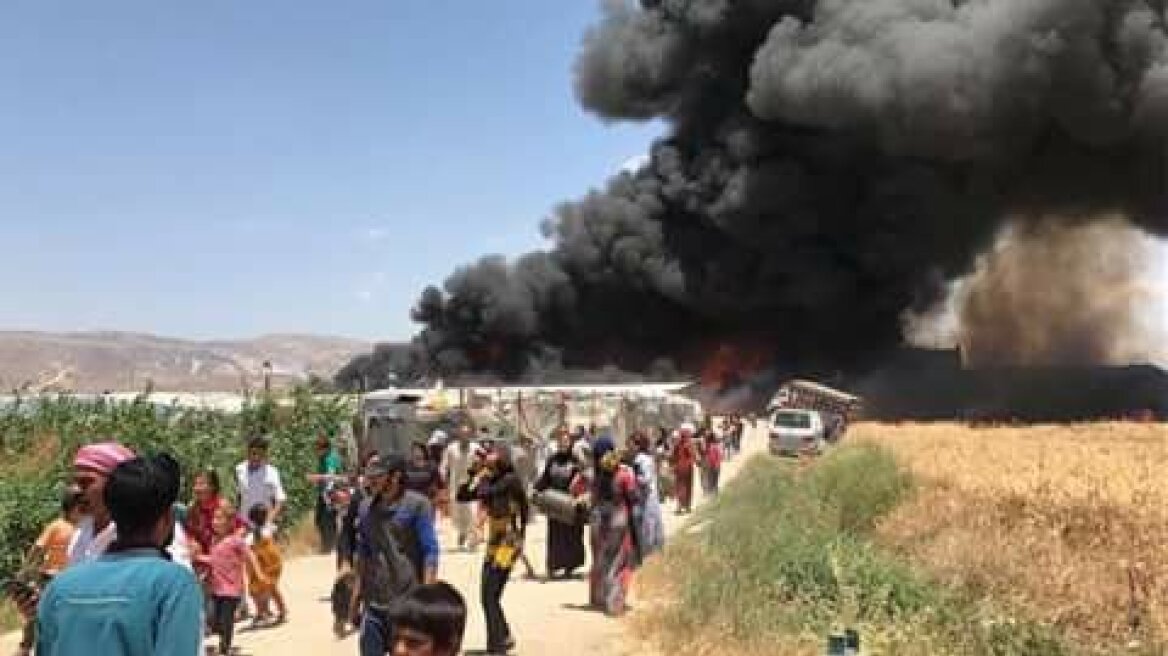 Βίντεο: Μεγάλη πυρκαγιά σε προσφυγικό καταυλισμό στο Λίβανο - Ένας νεκρός