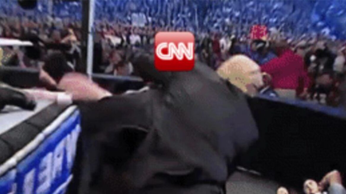 Donald Trump tweets video “slamming” CNN to the gound (video)